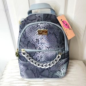 Luv Betsey by Betsey Johnson NWT, Chain Backpack purse, Quilted Shimmer